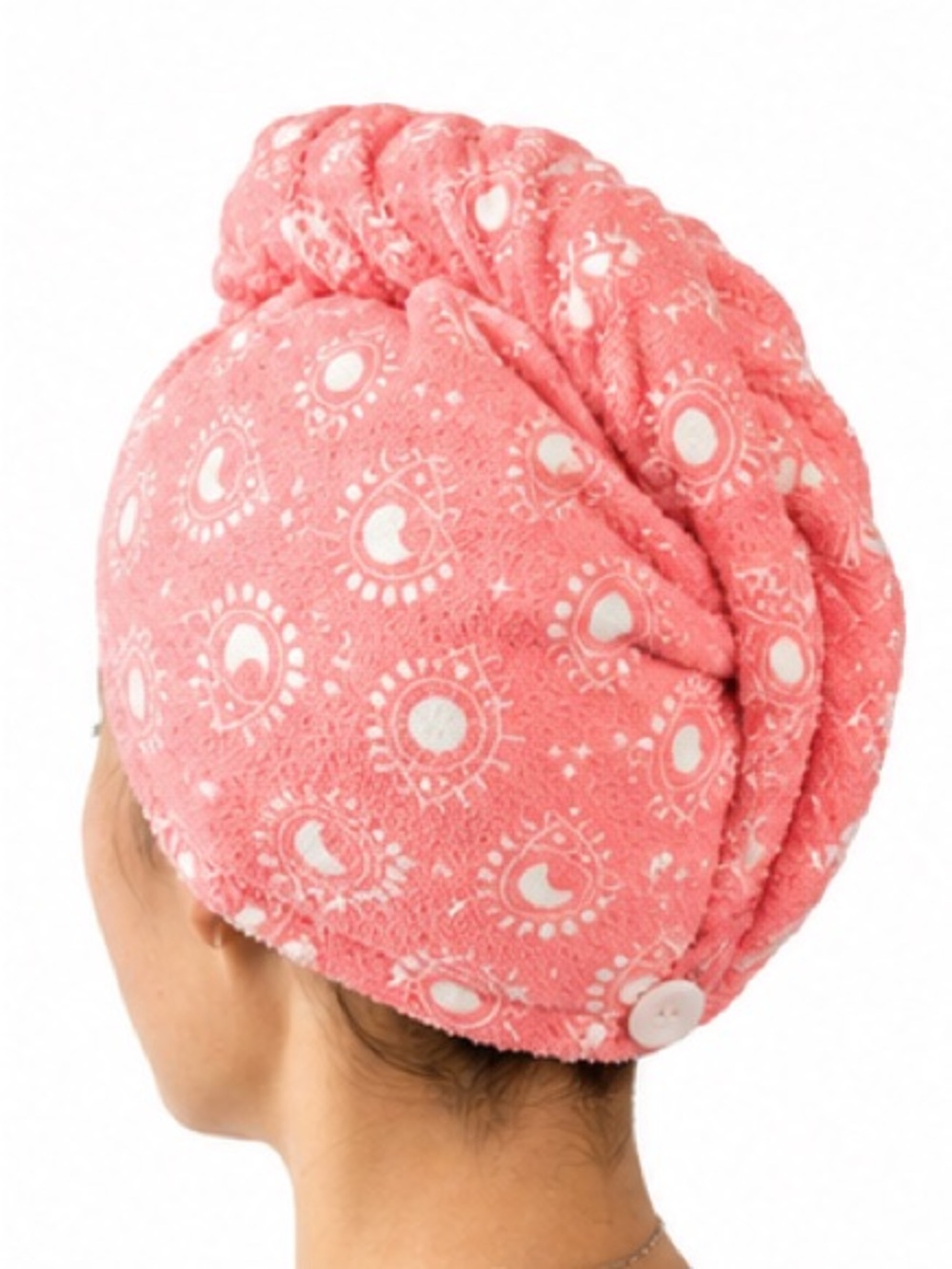 NEW - Fast Drying Frizz Reducing “Turban Hair Towel” Celestial Evil Eye Print